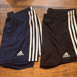Adidas Womens Blue and Black Shorts Duo